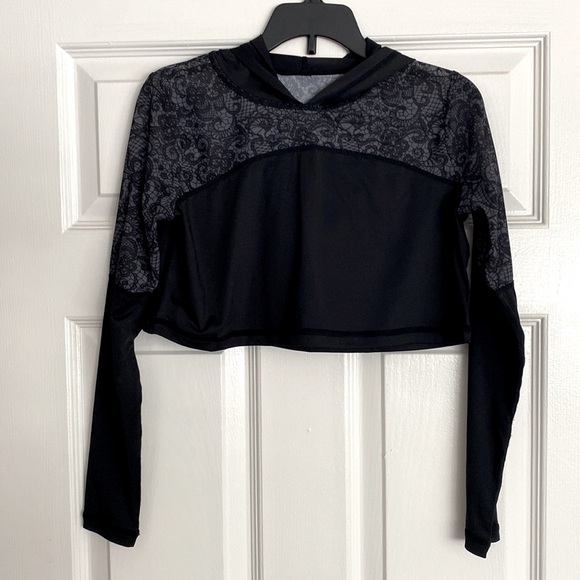 Ivy Sky Printed Mesh Hoodie in Black, Size M (10/12) - Picture 2 of 9